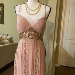 Sue Wong Pink Bead 8 Embroidered Dress